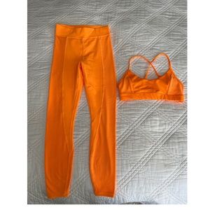 Alo Yoga Orange High waist Airbrush Legging ONLY (bra sold)  in Size XS